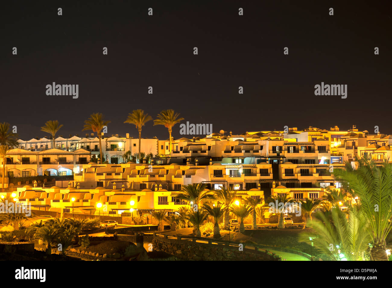 Lanzarote at night photographed from the hotel with all the lights in