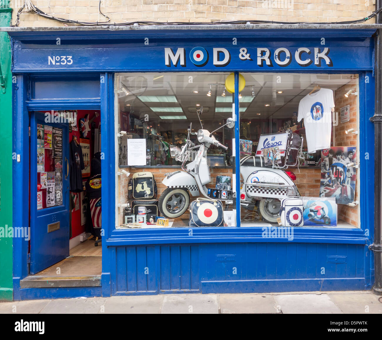 Mods and Rockers 60s Revival Shop Mod and Rock Burgate Canterbury. Stock Photo