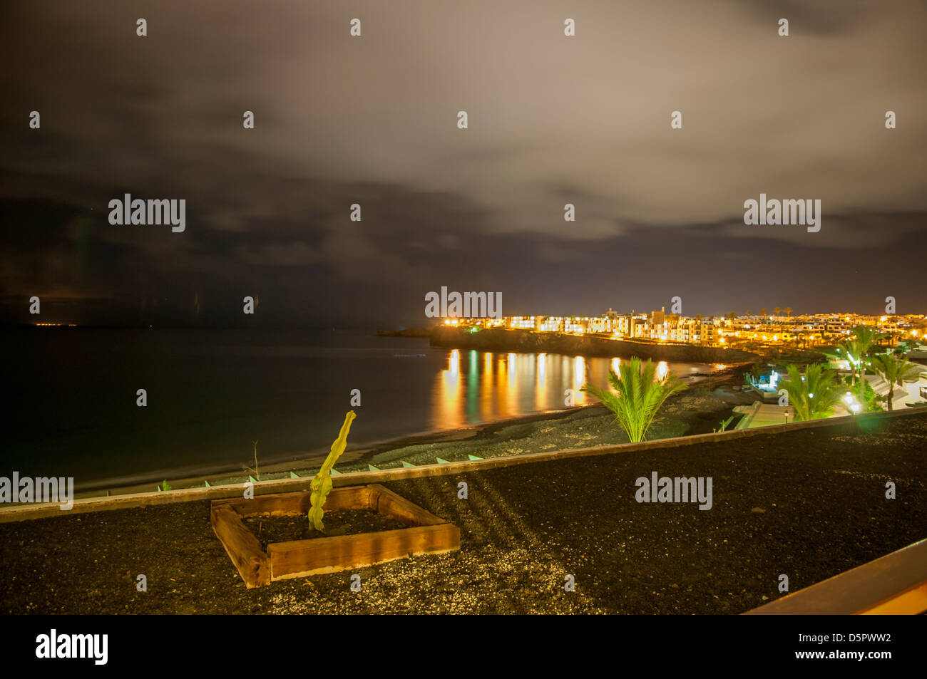 Lanzarote at night photographed from the hotel with all the lights in
