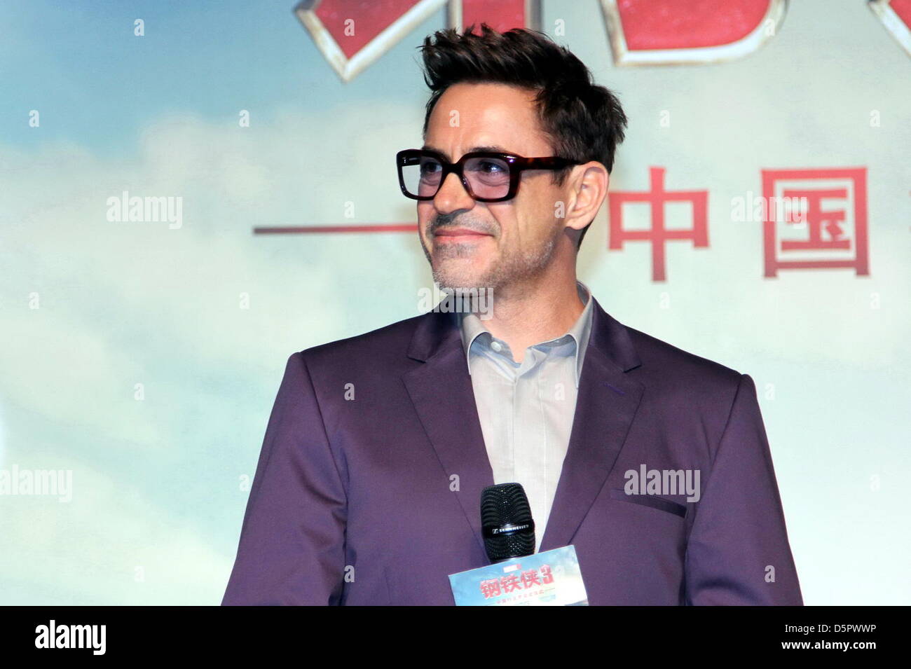 Beijing, China. 6th April, 2013. Robert Downey Jr. at premiere of movie Iron Man 3 in Beijing, China on Saturday April 06, 2013. Stock Photo