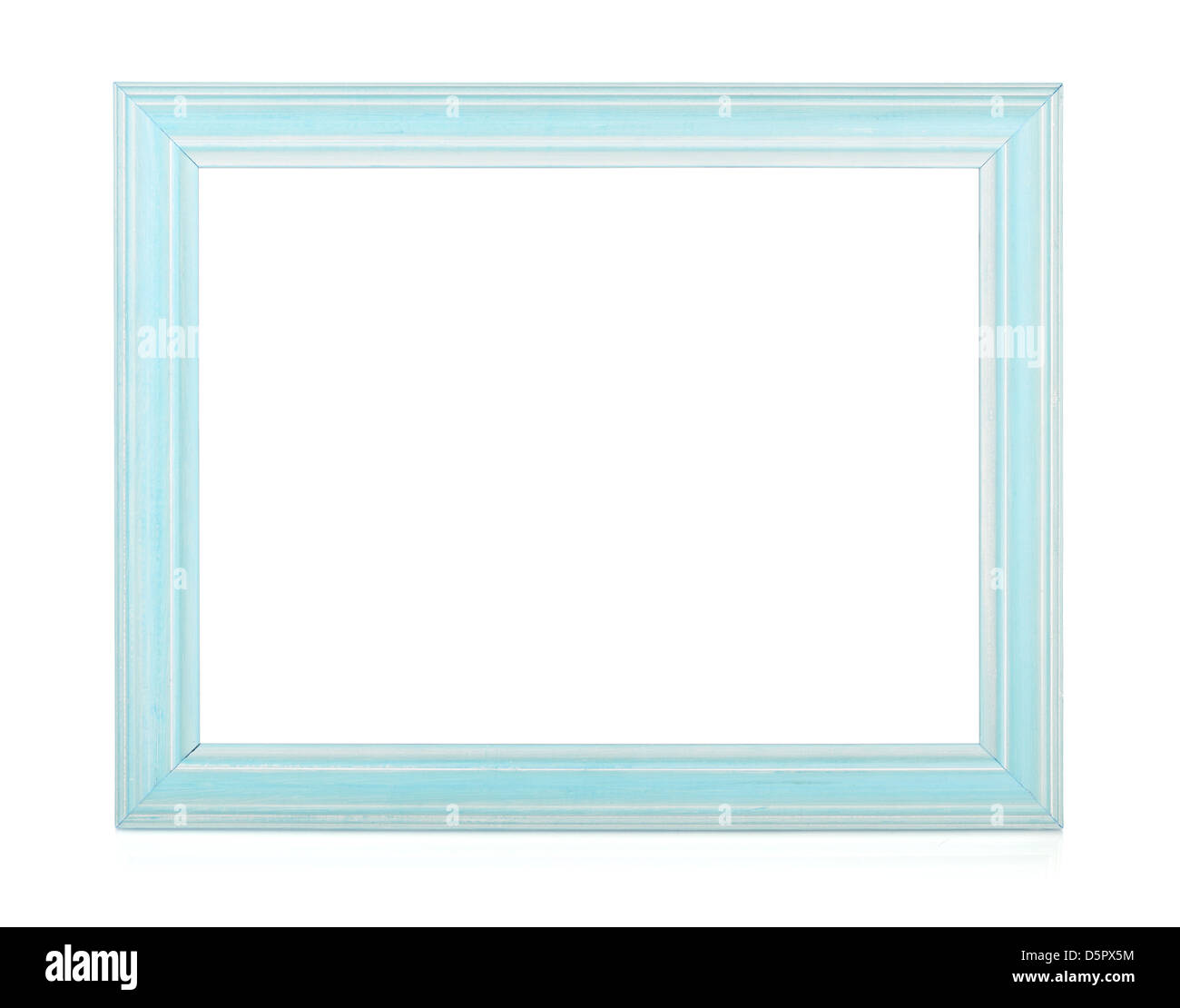 Wooden rectangular photo frame. Isolated on white background Stock