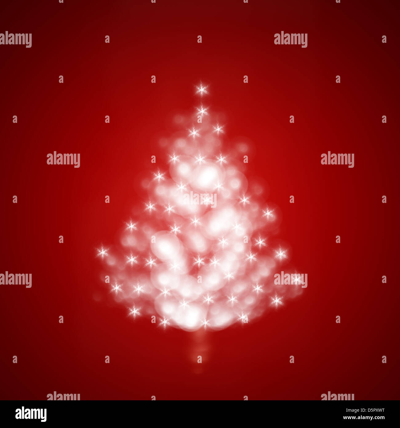 Red christmas tree illustration with sparkles Stock Photo - Alamy