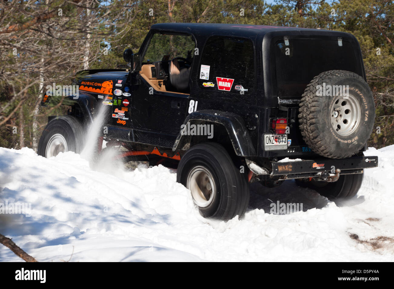 4 wheel drive in the snow Stock Photo