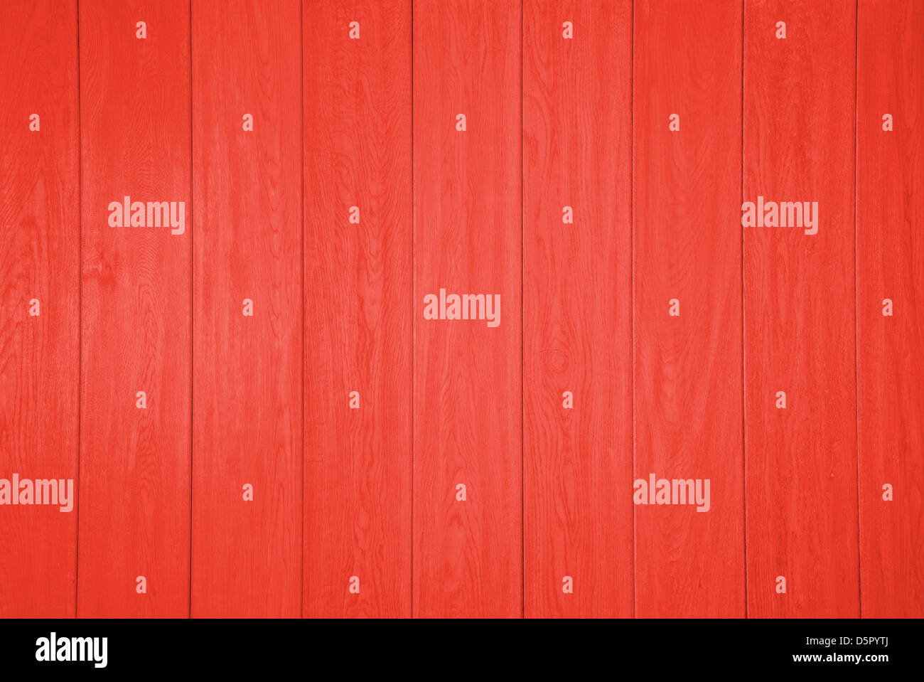 Red wooden wall painted bright red Stock Photo