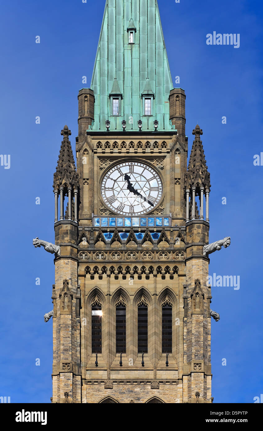 Peace Tower, Parliament Buildings, Ottawa, Ontario, Canada Stock Photo