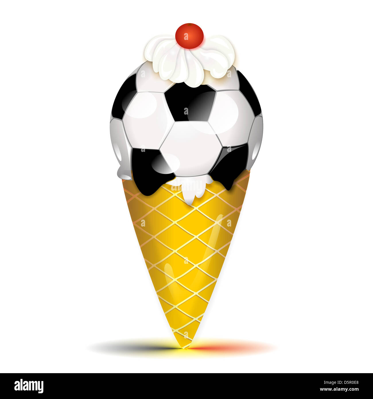 Illustration of soccerball ice cream Stock Photo Alamy