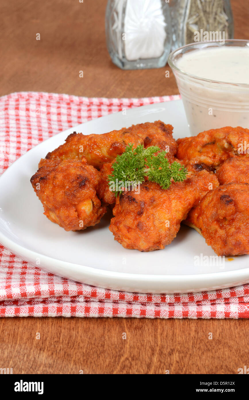 chicken wings with parsley Stock Photo