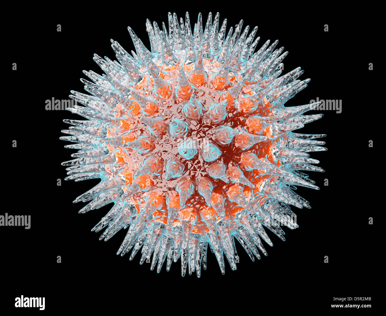 A Virus isolated on black. Medical visualisation. 3d rendered ...