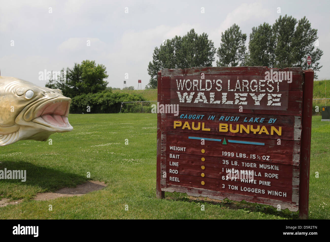 A sculpture of the world's largest Walleye in Rush City, Minnesota