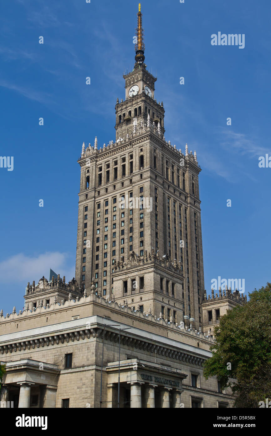 Palace of Culture in Warsaw, Poland Stock Photo