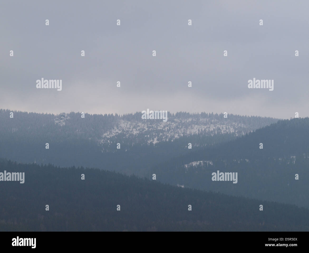 Rauchröhren in the winter, mountain Bavarian forest Germany Stock Photo