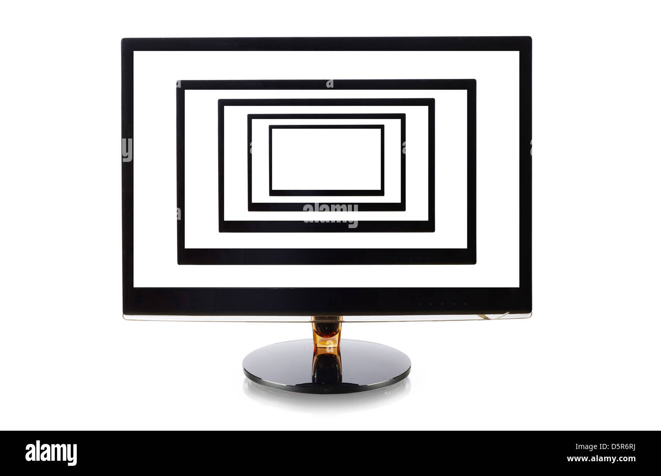 Computer monitors in monitor isolated on white Stock Photo