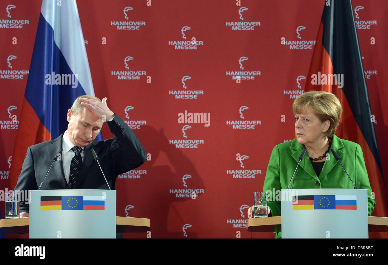 German Chancellor Angela Merkel and Russian President Vladimir Putin
