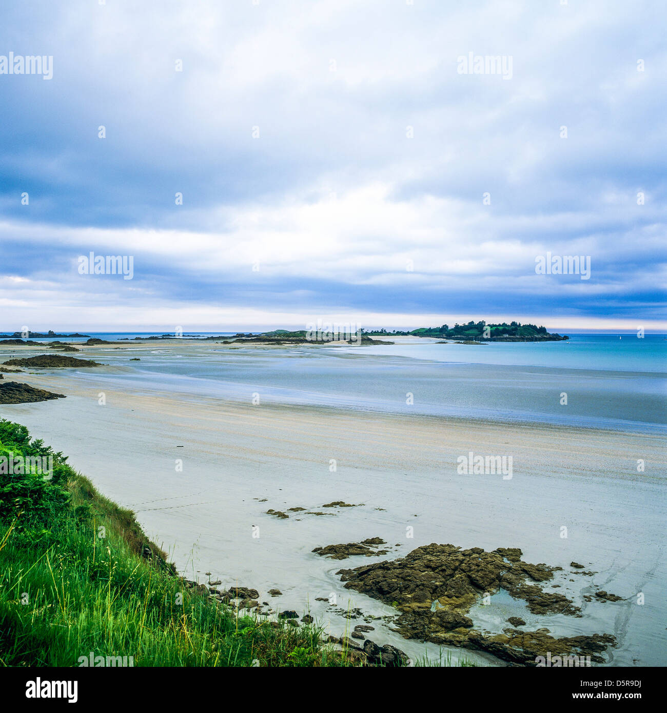 'Rougeret' beach at 'Pointe du Chevet' cape 'St-Jacut-de-la-Mer' Brittany France Stock Photo