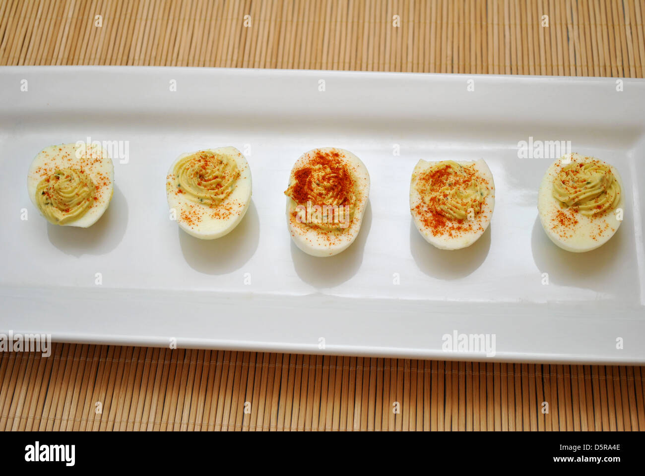 Delish Deviled Egg Appetizers Stock Photo