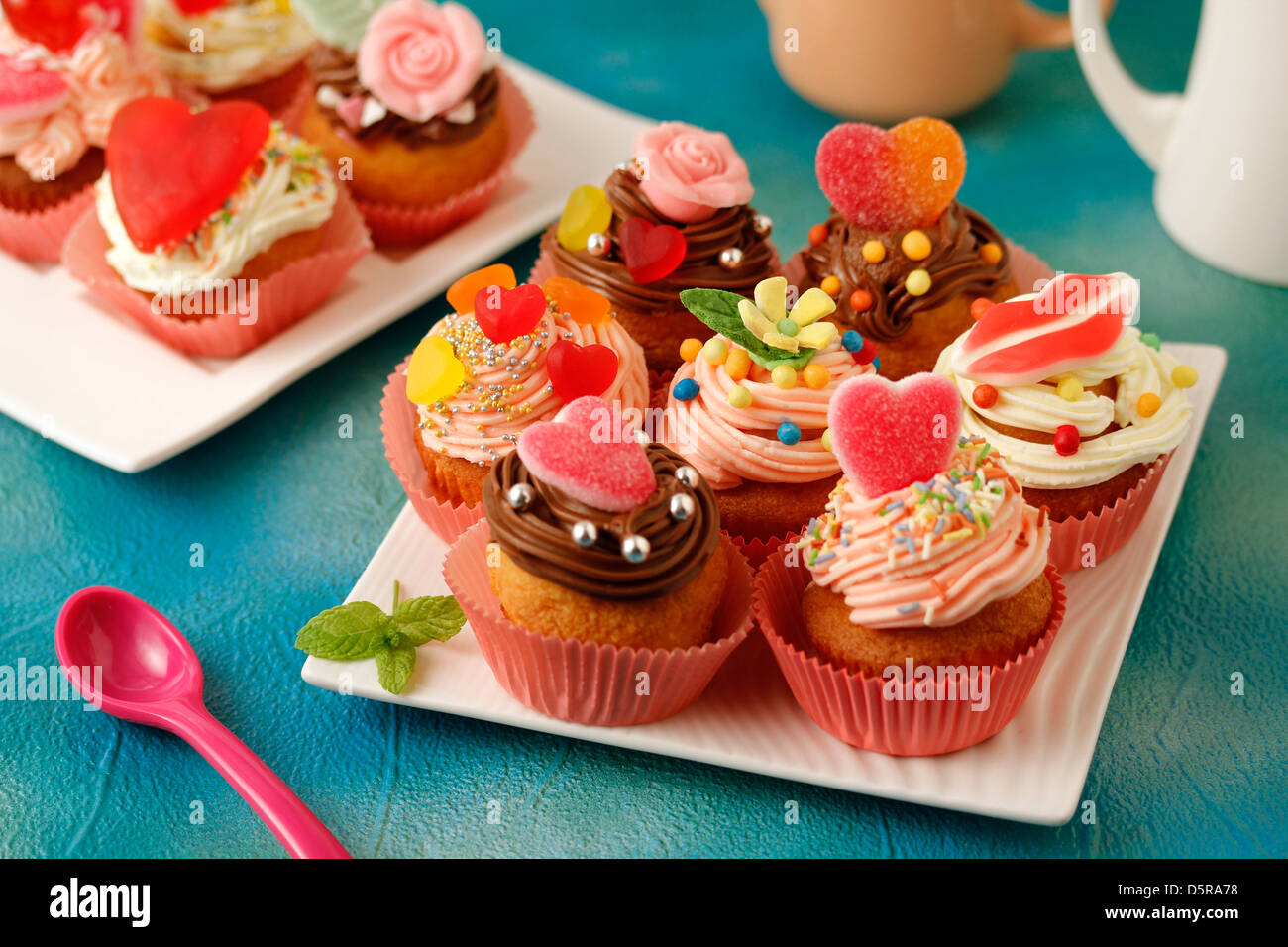 Fall in love cupcakes. Recipe available. Stock Photo