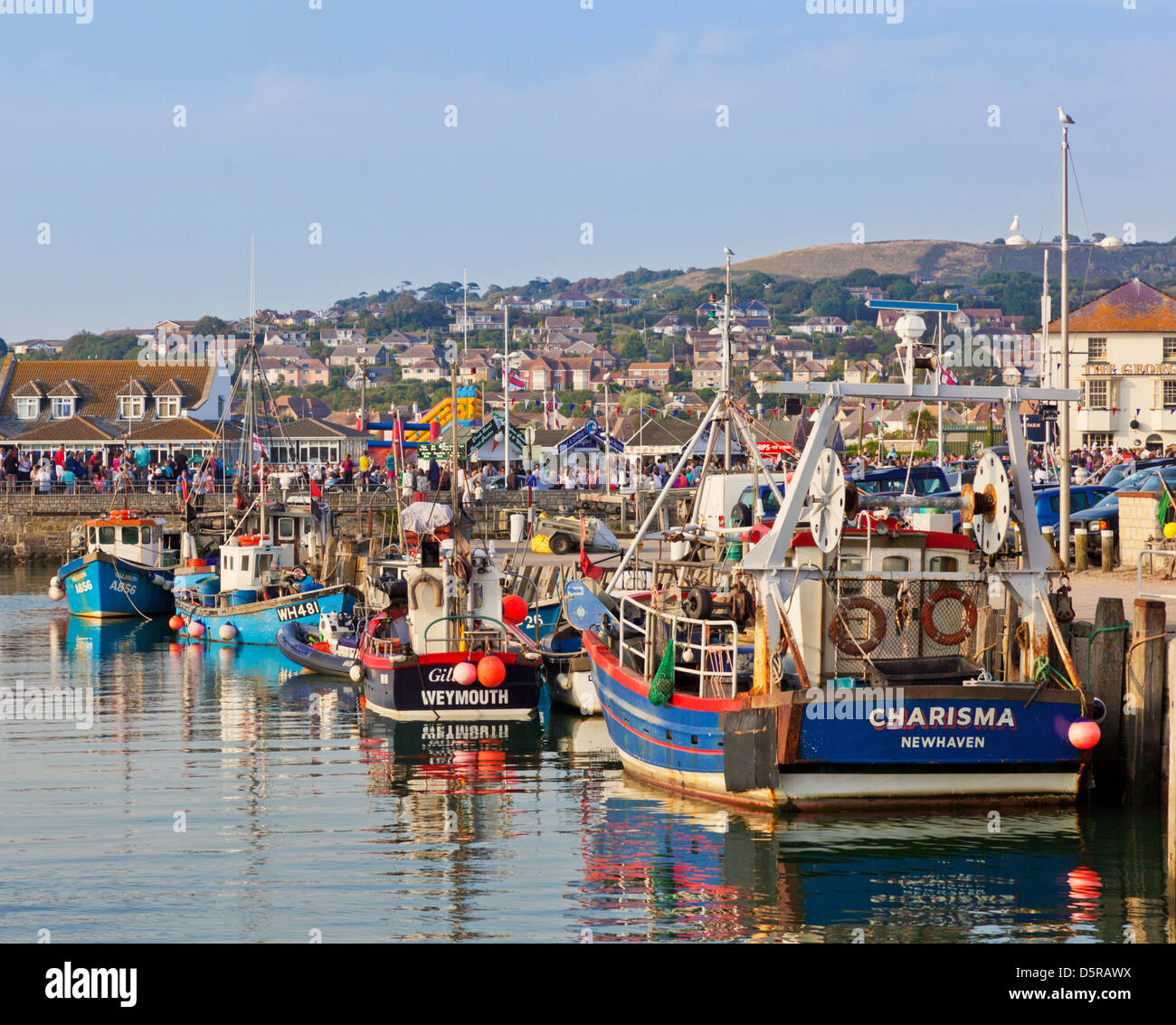 Fishing Boats in Bridport harbour Dorset England GB UK EU Europe Stock