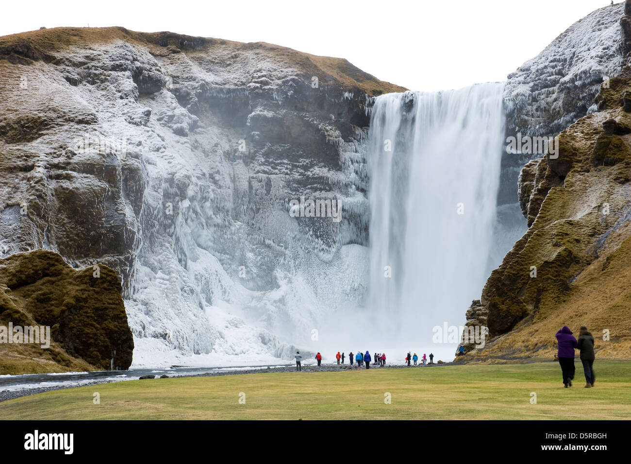 The Skogafoss waterfall in Iceland in the winter Stock Photo