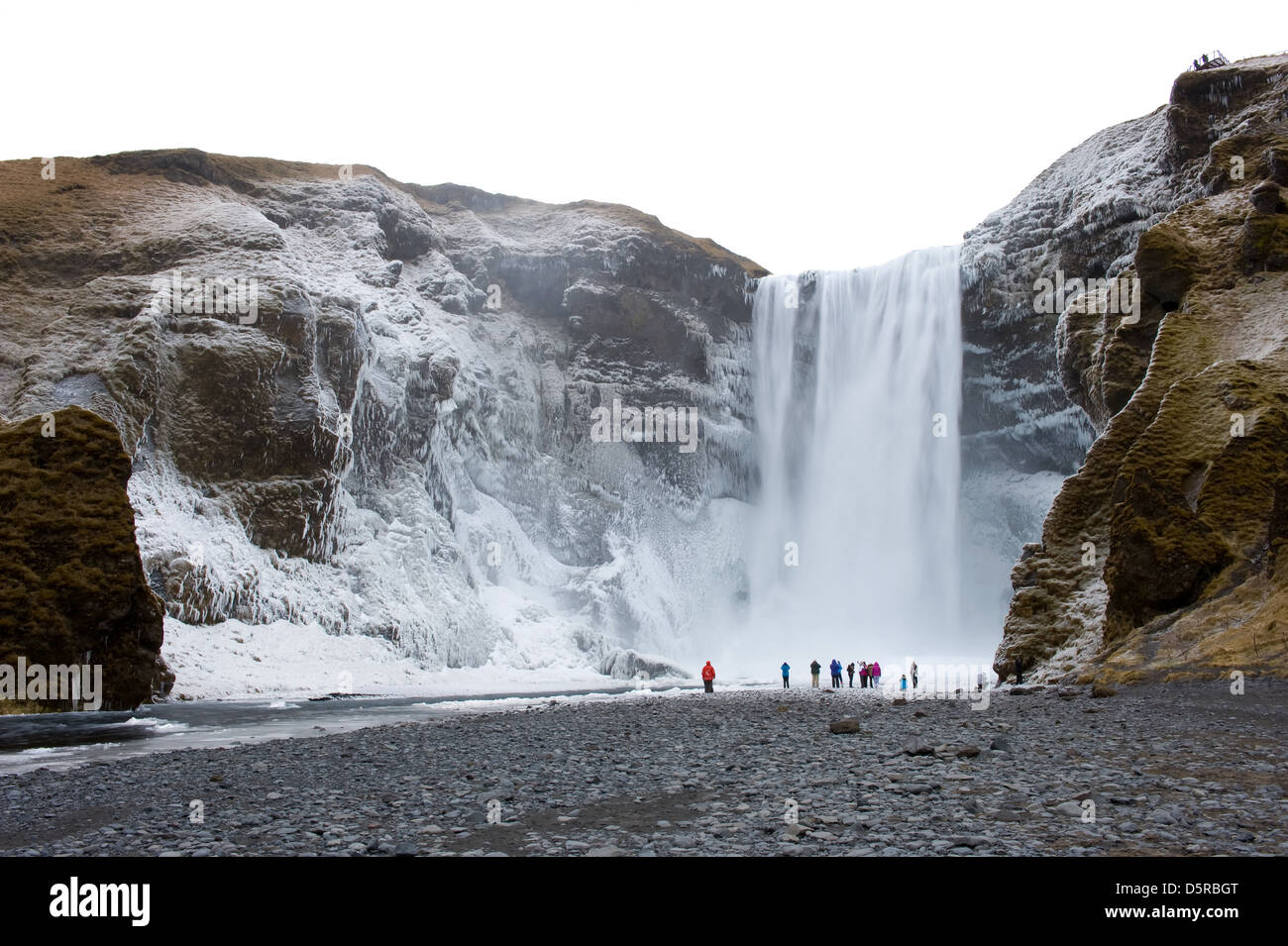 The Skogafoss waterfall in Iceland in the winter Stock Photo