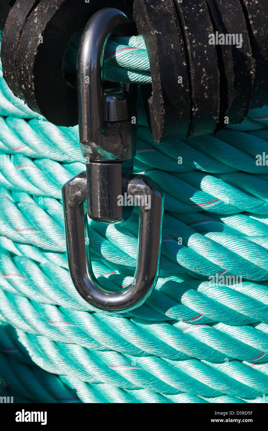 Brand new rope for fishing boats. Stock Photo