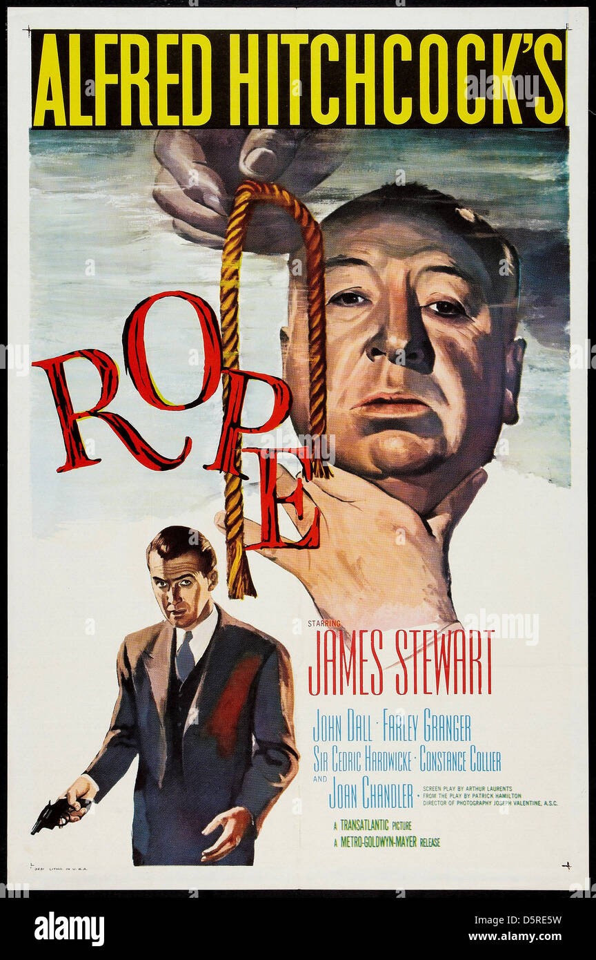 JAMES STEWART, ALFRED HITCHCOCK POSTER, ROPE, 1948 Stock Photo - Alamy