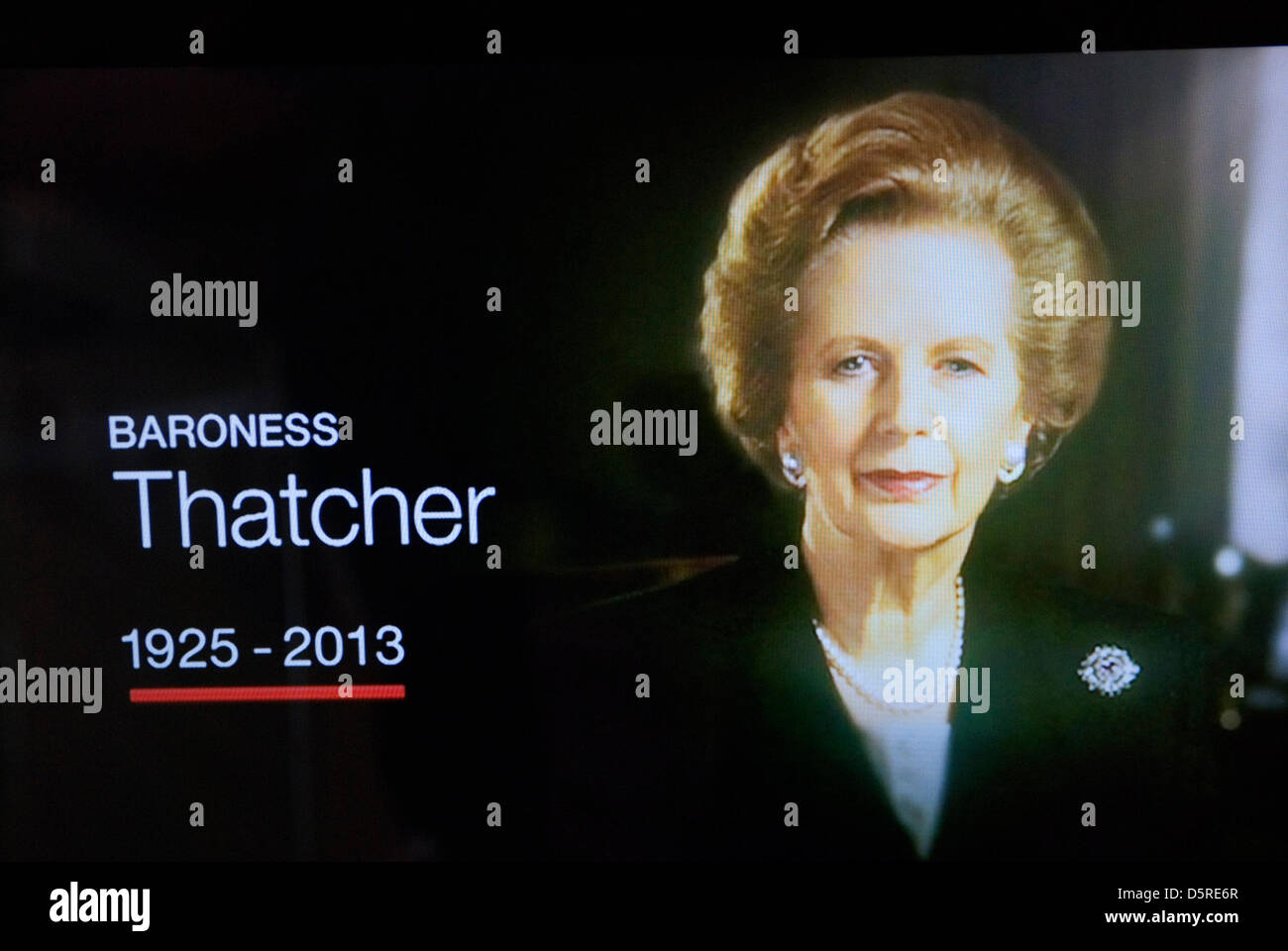 Margaret Thatcher died today 8th April 2013. Baroness Thatcher dies London 2013/04/08 Credit: Homer Sykes / Alamy Live News Stock Photo