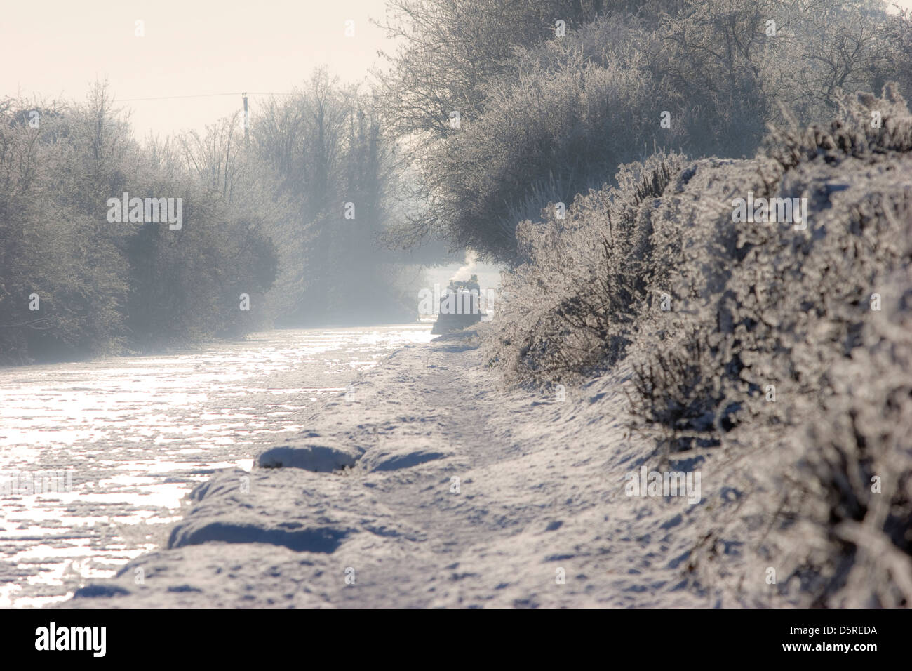 Winter mooring on Trent and Mersey canal at Rudheath, Northwich