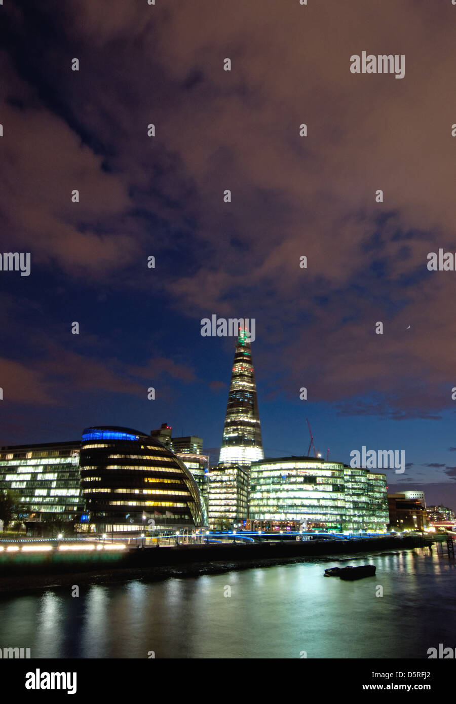 London skyline at night time Stock Photo