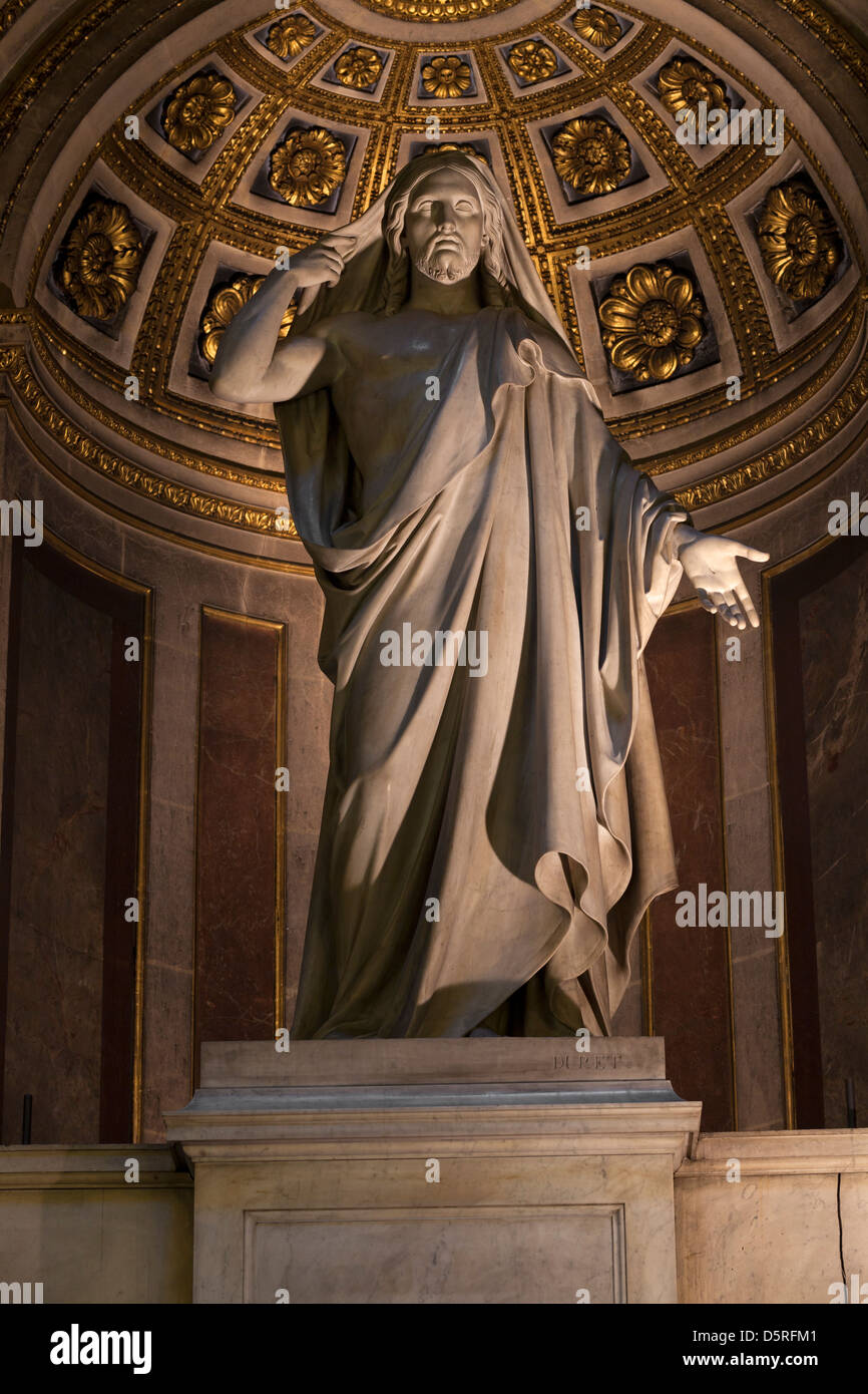 'The Saviour' depiction of Christ by Francisque Joseph Duret (1804-1865) in La Madeleine church, Paris, France Stock Photo