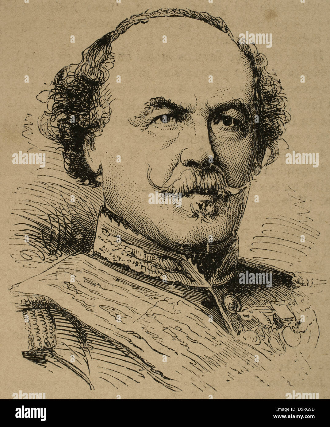 François Certain-Canrobert (1809-1895). French Marshal. Engraving in The Spanish and American Illustration, 1872. Stock Photo