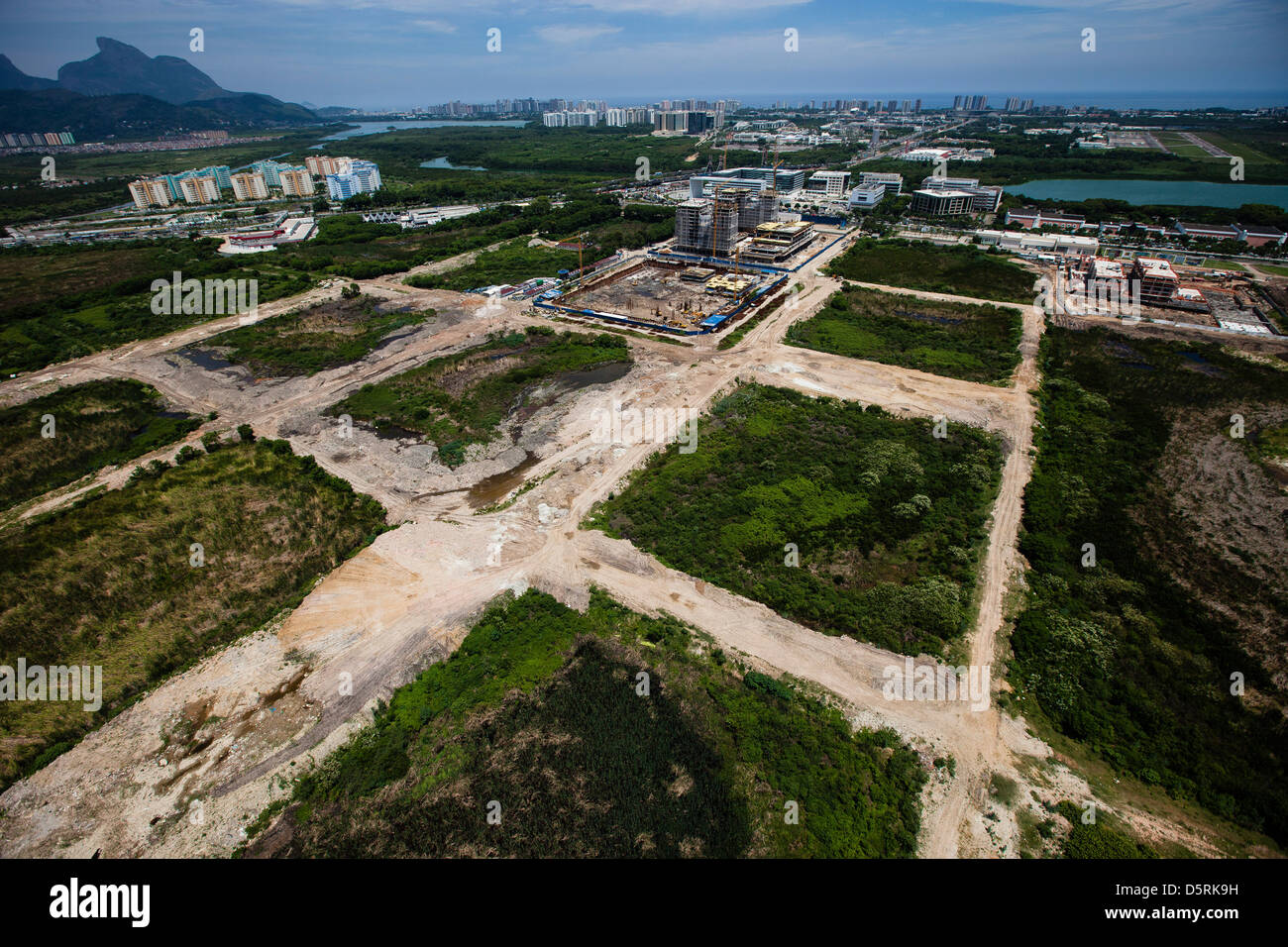 Barra da Tijuca Rio de Janeiro Brazil Construction condominiums Real estate 'boom' after city was chosen for 2016 Olympic Games Stock Photo