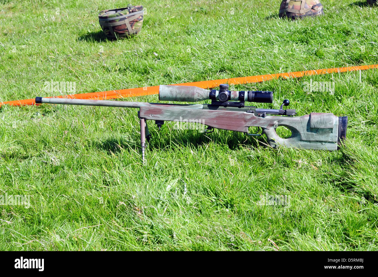 British Sniper with AI L115A3 Stock Photo