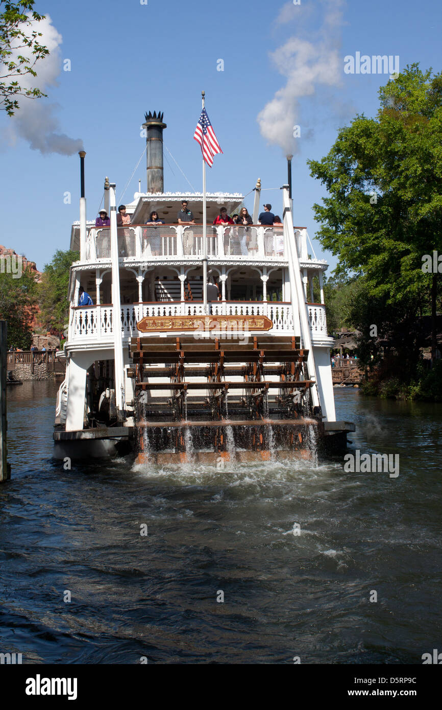 Paddle Wheel  River Boat, Liberty Belle, , Adventureland, Magic Kingdom, Disney World Stock Photo