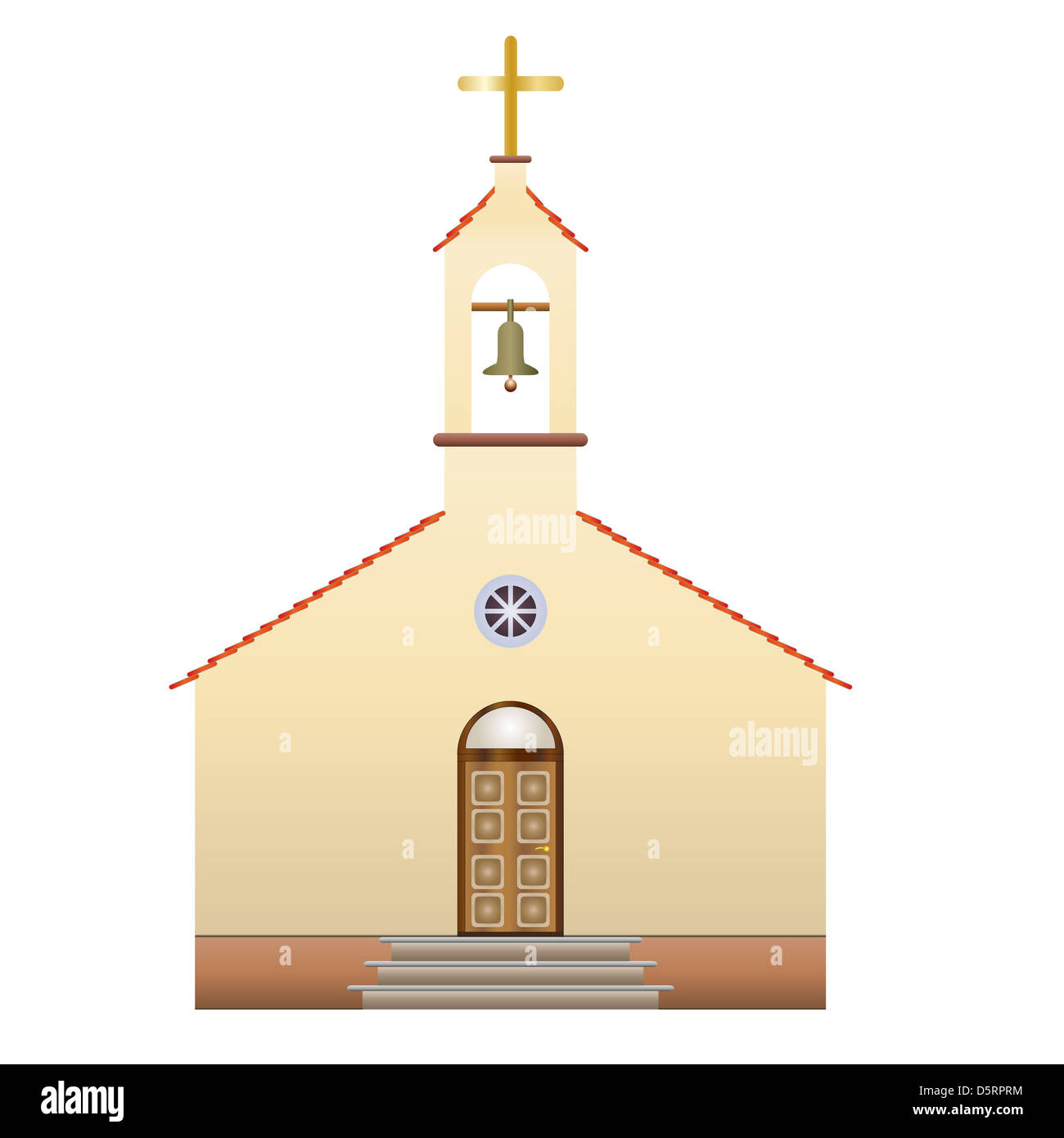 church with a cross and bell, vector illustration Stock Photo