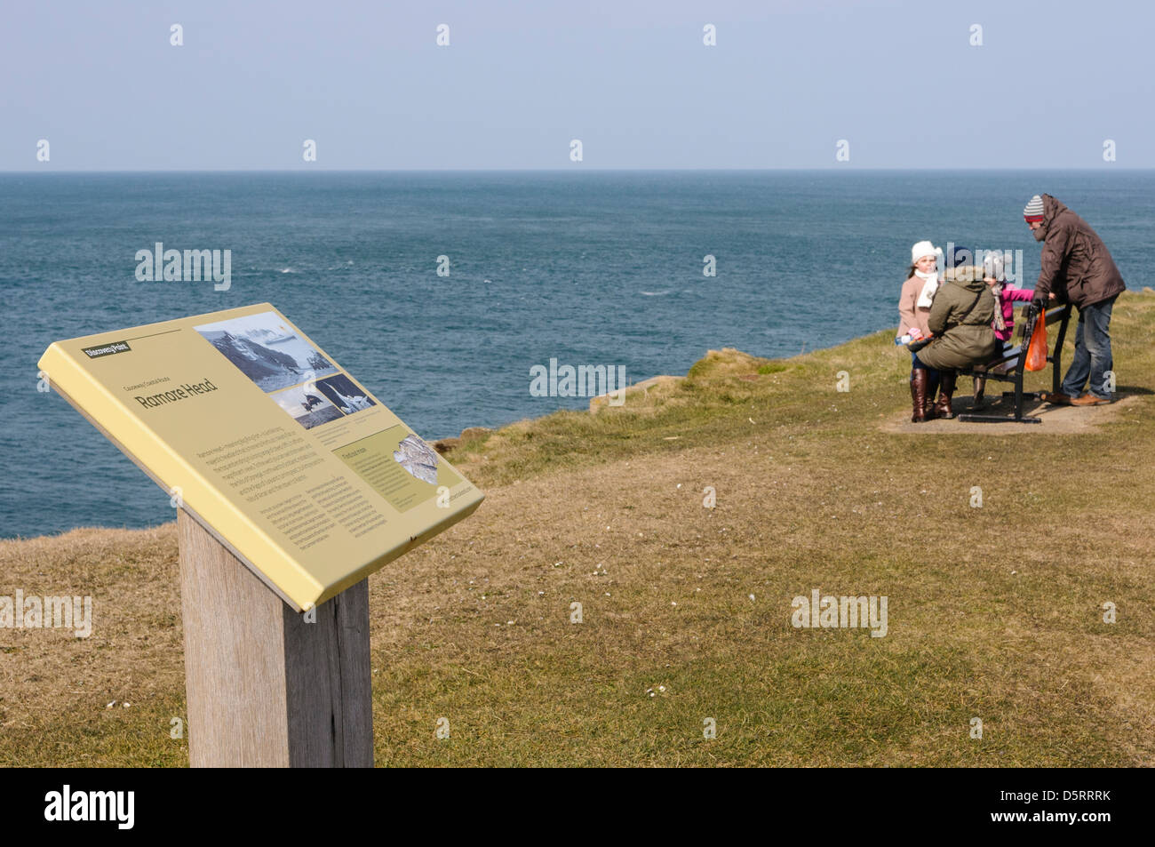 People enjoying the view from Ramore Head at Portrush Stock Photo Alamy