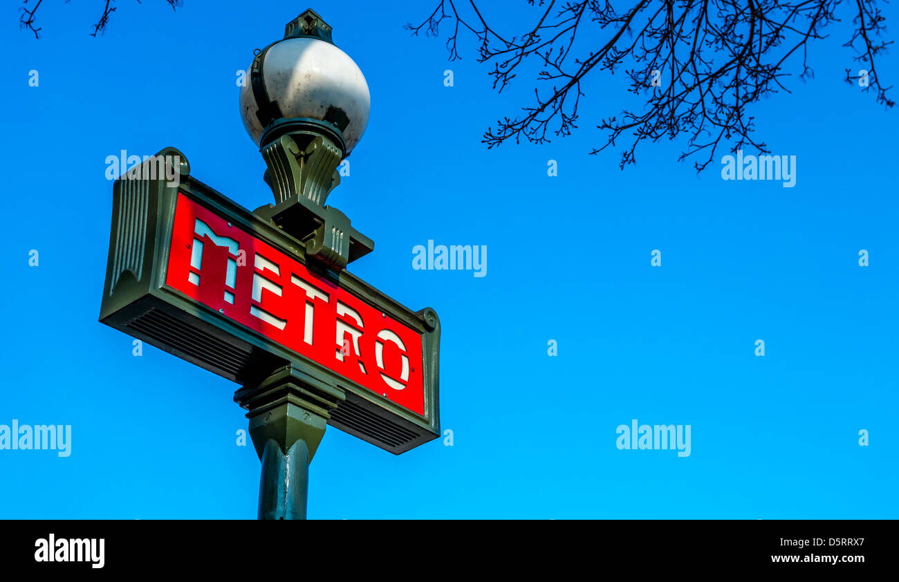 Metro sign, France Stock Photo