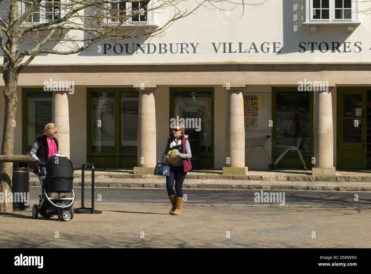 Duchy of Cornwall Estate. Poundbury village square a new town development. Dorchester Dorset UK 2013 2010s HOMER SYKES Stock Photo