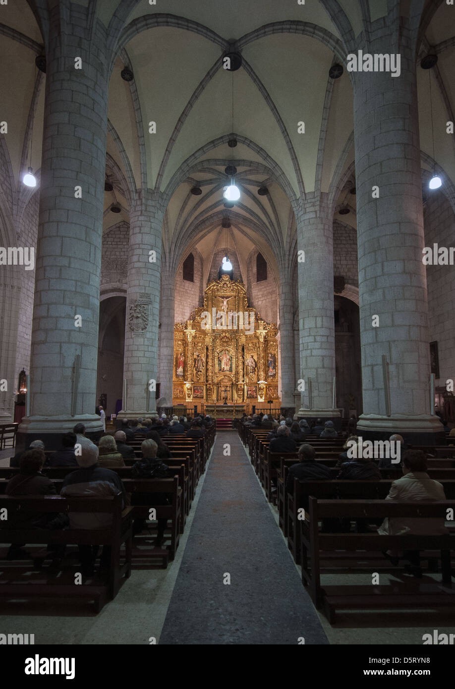 The interior of the Church of San Vicente Mártir in Vitoria-Gasteiz, Basque Country, Spain Stock Photo