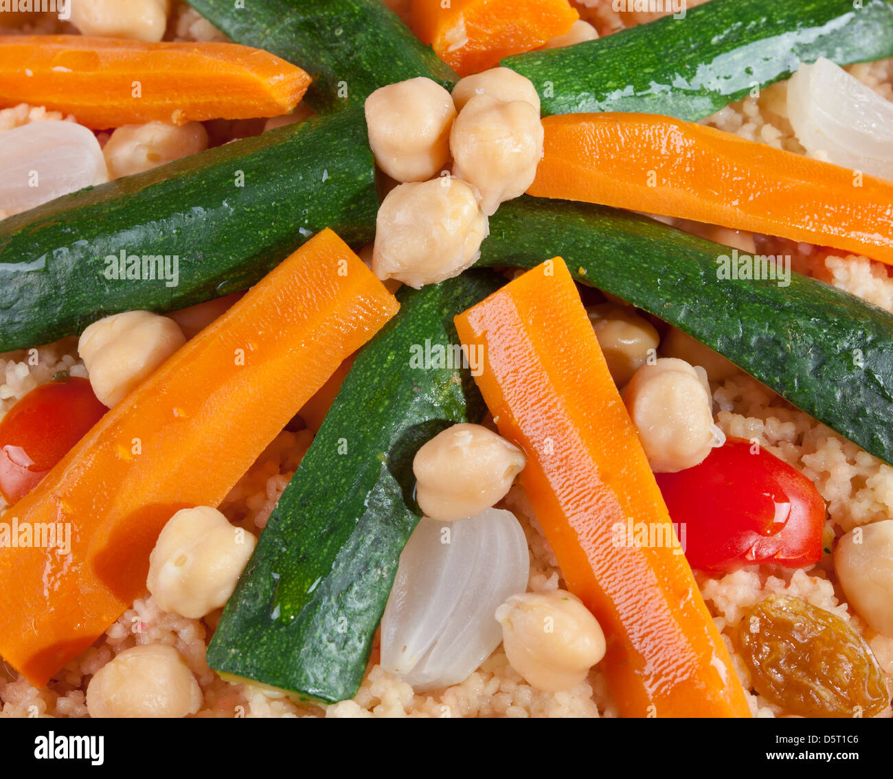 Vegetable Tajine with cous cous Stock Photo