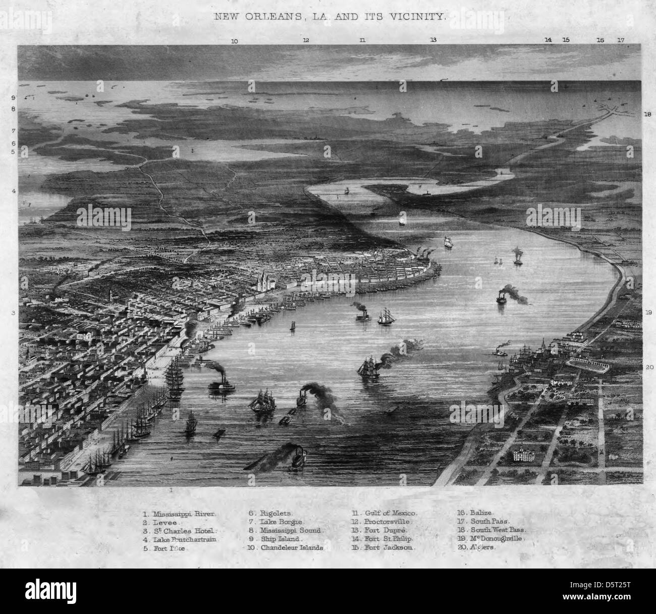 New Orleans, Louisiana and its vicinity. 1863 Stock Photo Alamy