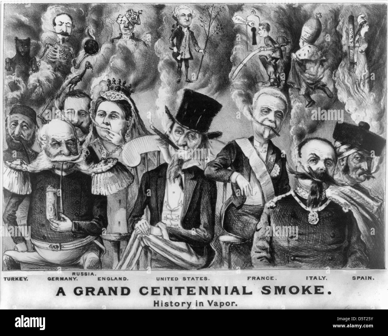 A Grand Centennial Smoke, circa 1876 Stock Photo