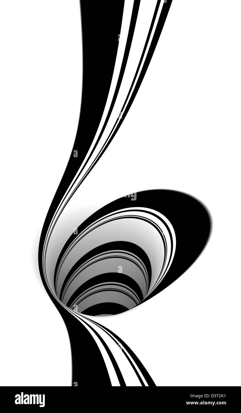 Abstract black and white spiral Stock Photo