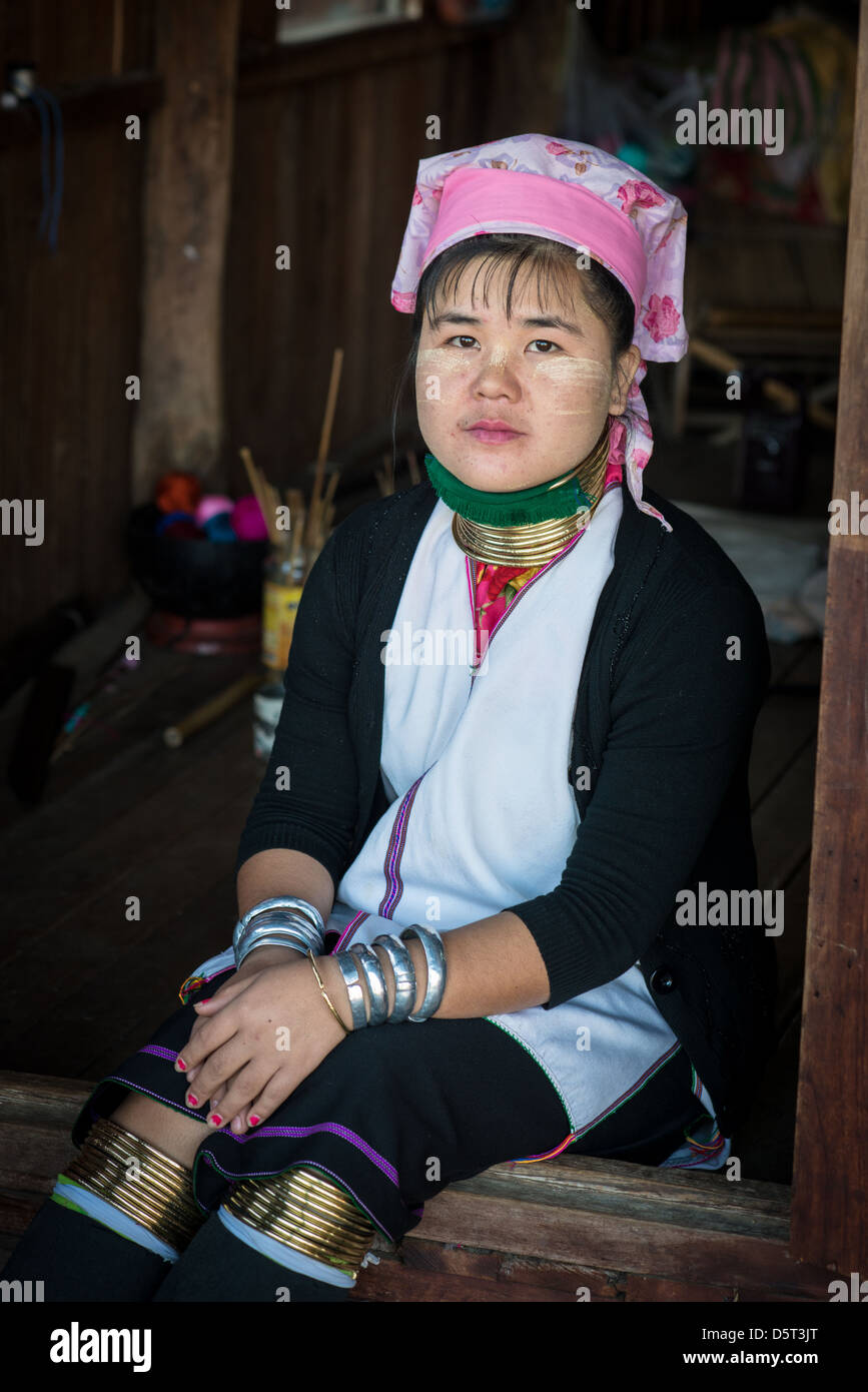 Young Padaung Woman Stock Photo