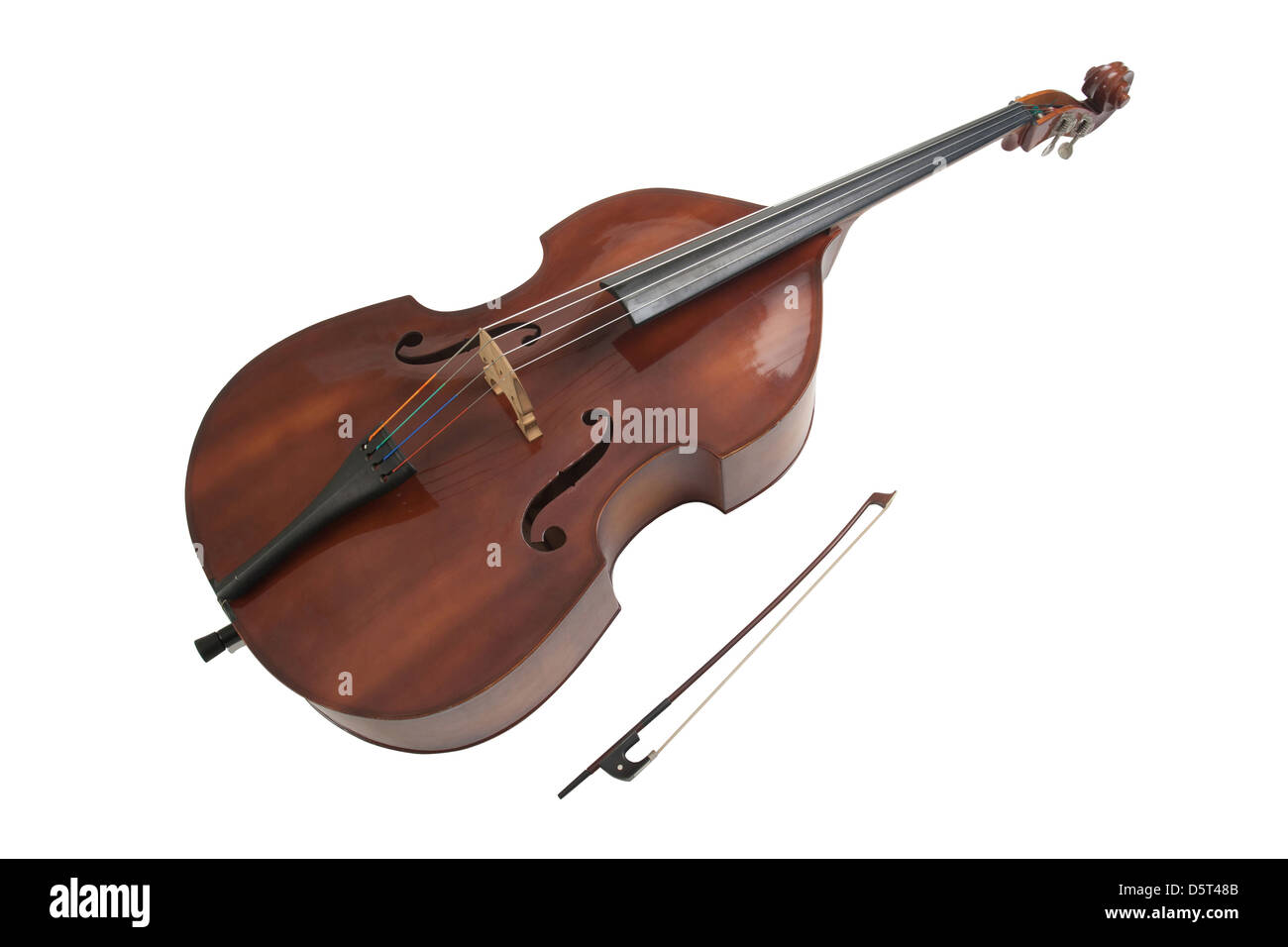 Double bass or string bass, upright bass, stand up bass or contra bass Stock Photo