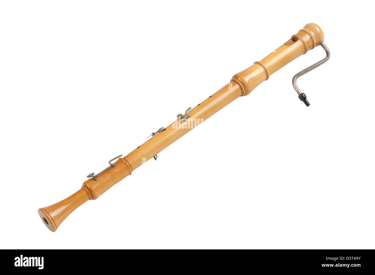 Sweet sound from wooden music instrument, wooden recorder Stock Photo