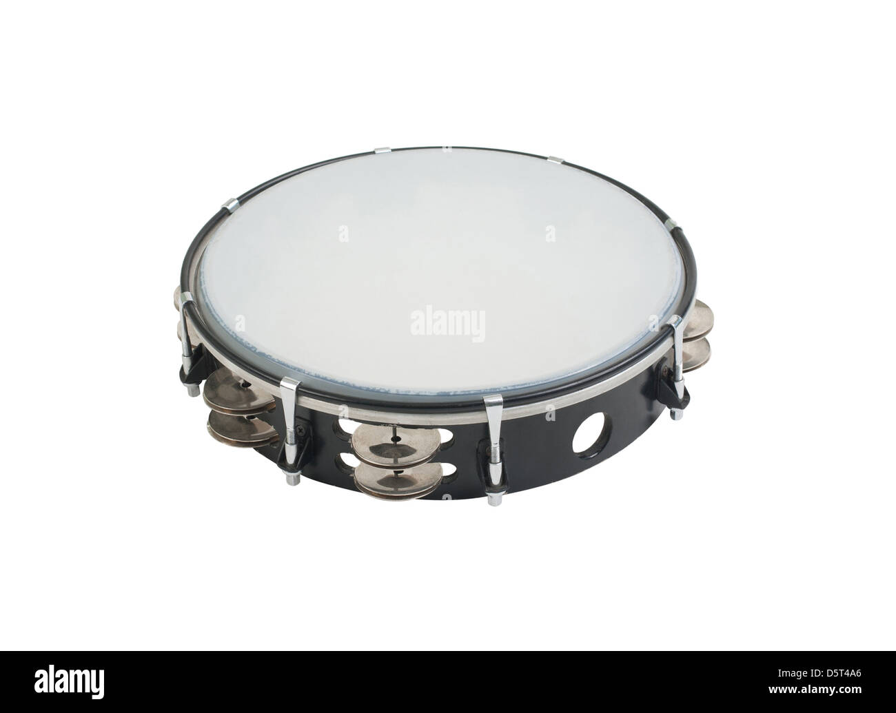 Tambourine the one of the music instrument that give the happiness for you Stock Photo