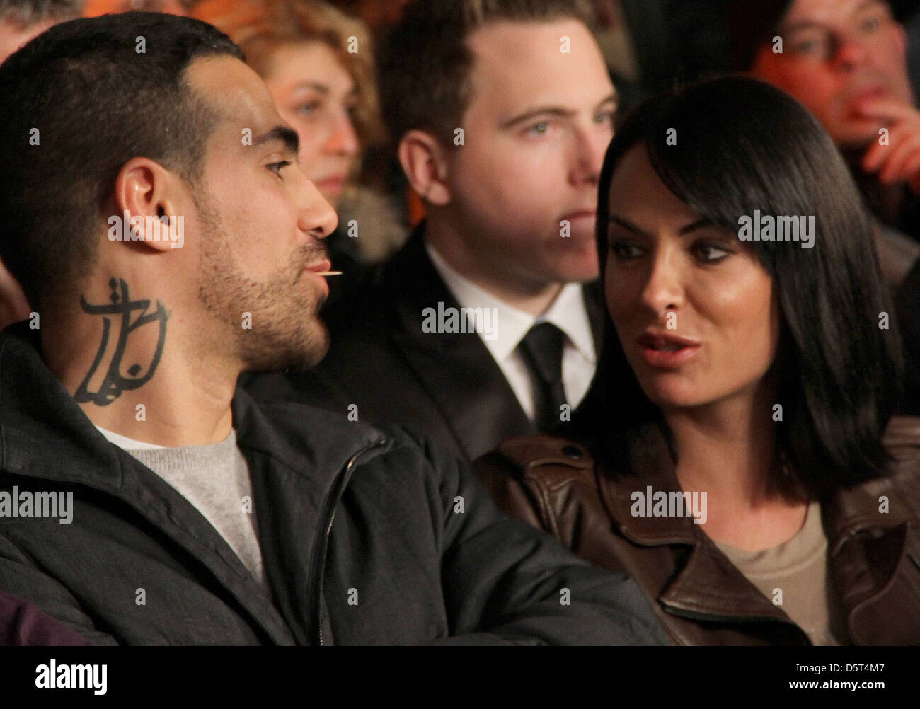 bushido and anna maria lagerblom ex girlfriend of real star mesut oezil at the box fight between susi kentikian and ana stock photo alamy