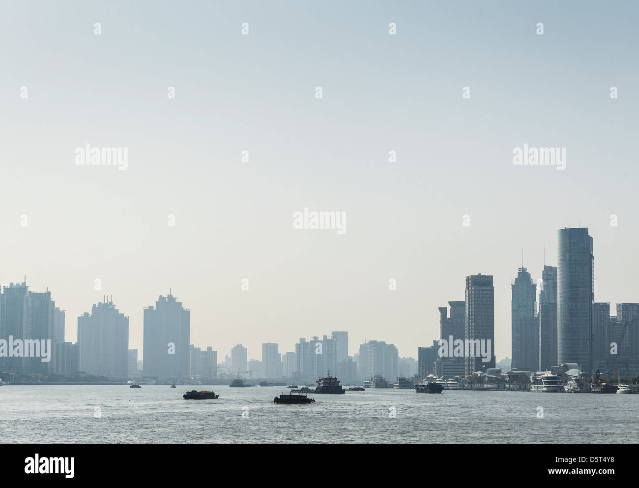 view of shanghai river buildings in china Stock Photo