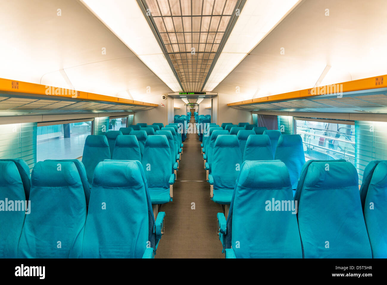 maglev train interior in shanghai china Stock Photo