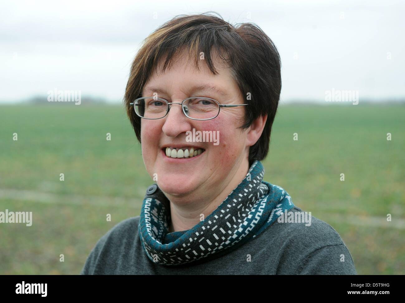 Woman farmer Anke Becker stands at her farm in Dornum, Germany. The  53-year-old woman won half a milion euro in the german TV-show "Who wants  to be a millionaire?" Photo: Ingo Wagner